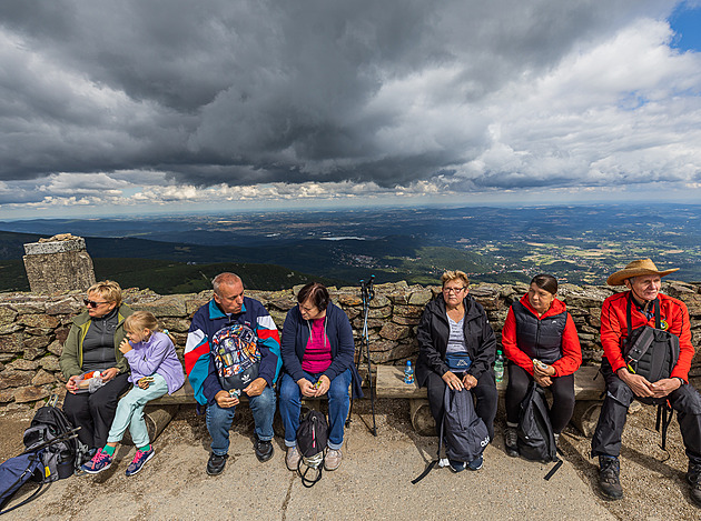 V Krkonoších se už přihlásila zima. Ráno bylo na Sněžce pocitově pod nulou