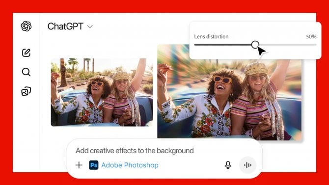 ChatGPT získává Photoshop, Express a Acrobat od Adobe. Zdarma upraví fotky i PDF na pár slov